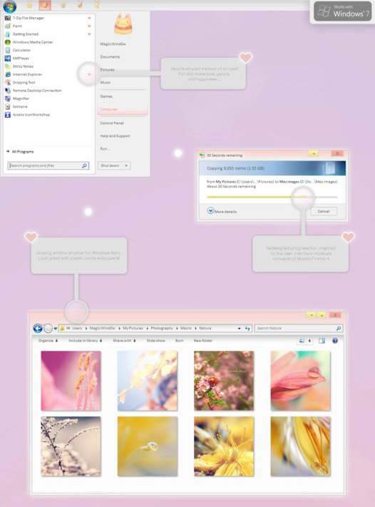 Pastelia for Windows 7 themes
