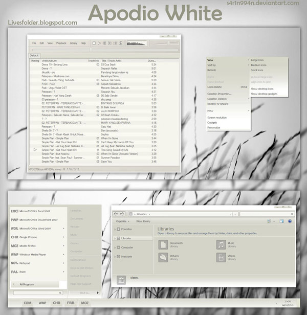 Apodio White for win7 themes