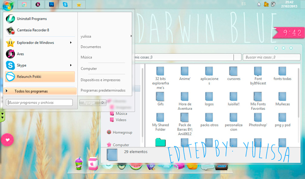 Darwin Blue New themes for windows 7