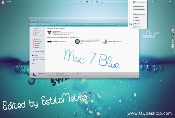 free mac 7 blue for windows 7 themes