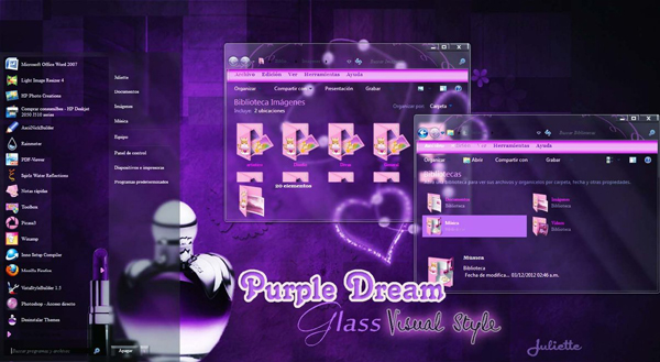 Violetglass(purpledream) for windows xp theme
