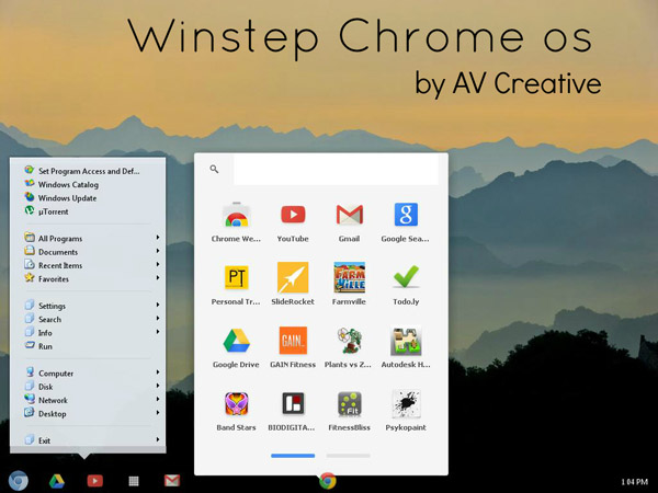 Winstep Chrome os Style for xp computer themes