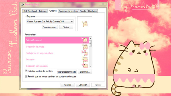 Pink Pusheen Cat cursor