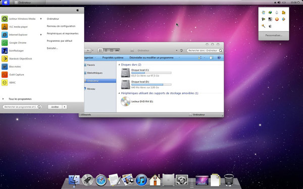 Mac Os X style For Windows 7 themes