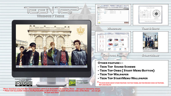 Teen Top Kpop for microsoft windows 7 theme