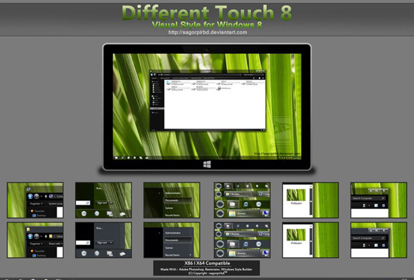 Different Touch 8 for windows 8 themes