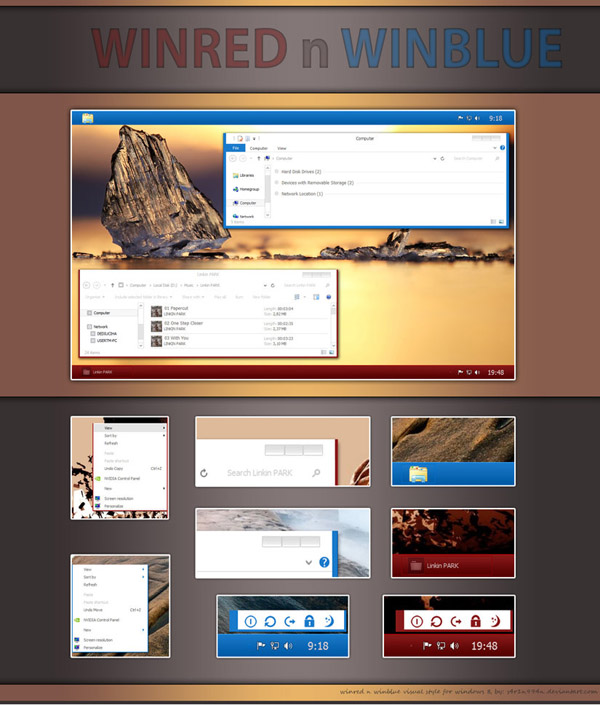 Win Blue n Red for windows 8 themes