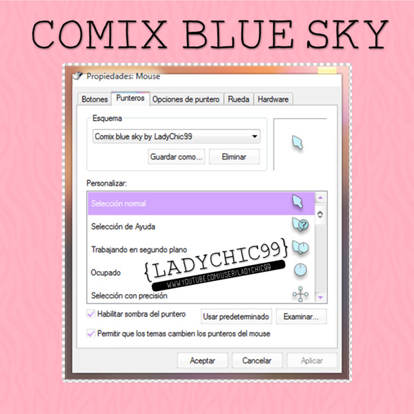 Comix blue sky mouse cursor