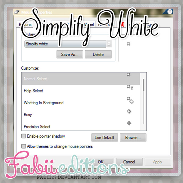 Simplify White for windows cursors