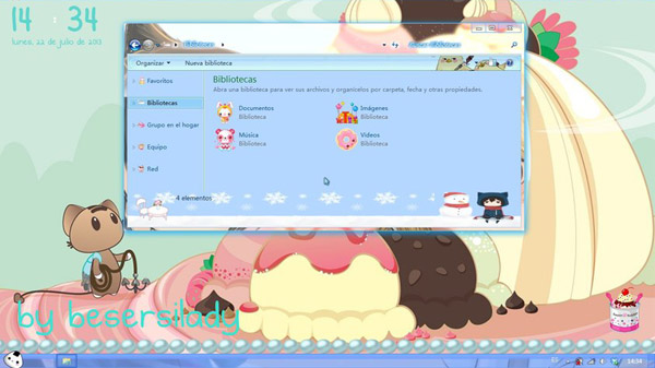 Screenshot Ice Cream Kitty theme