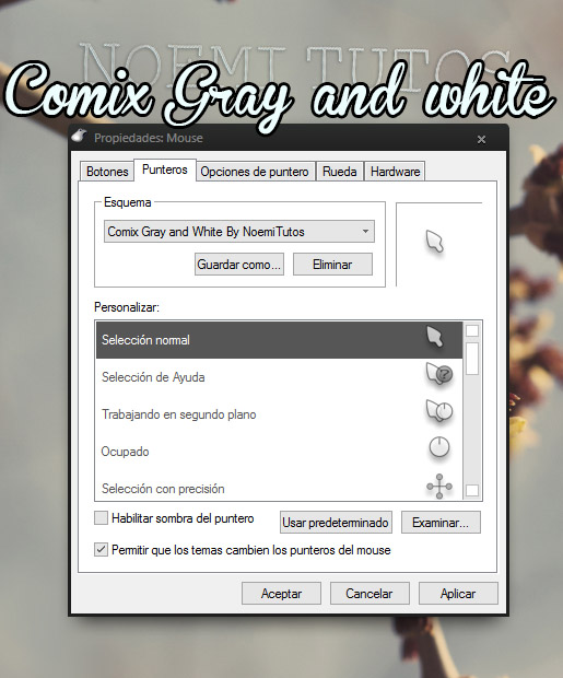 Comix Gray and white Cursor