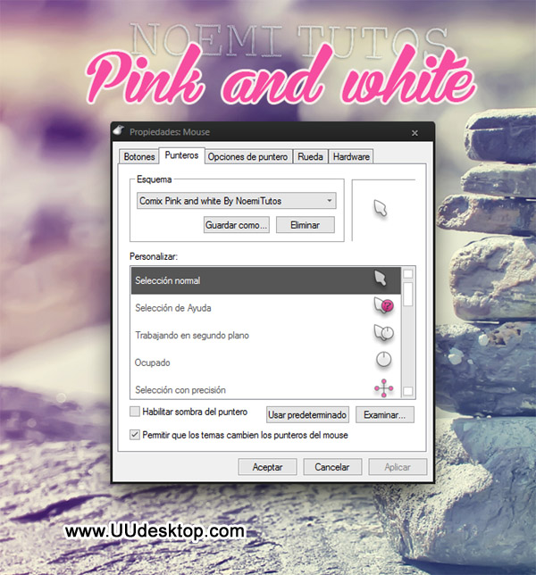 Comix Pink and white for free mouse cursors