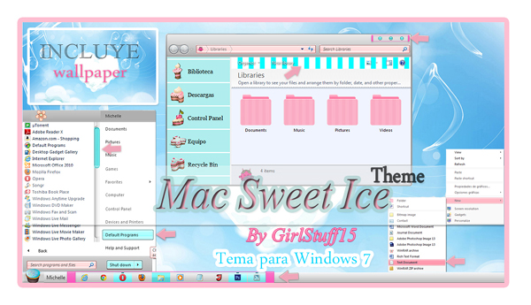 Mac Sweet Ice for windows 7 desktop themes