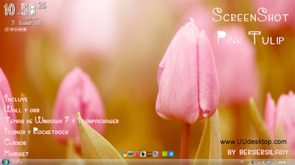 ScreenShot Pink Tulip theme for windows 7 download