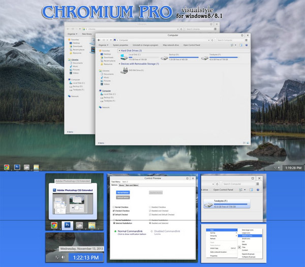 Chromium Pro vs (beta1) for windows 8/8.1 themes