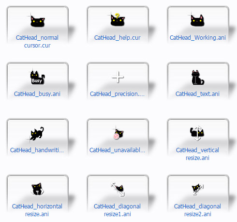 CatHead Black for mouse cursors download