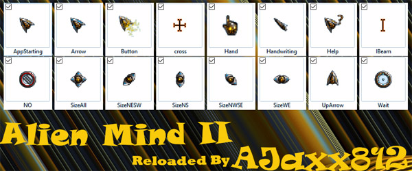 cool Alien Mind II mouse pointers