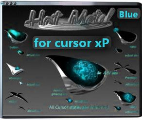 Hot Metal blue for 3d mouse pointers