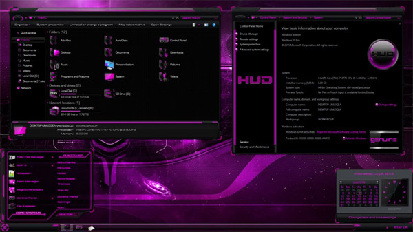 black and pink desktop theme windows 10