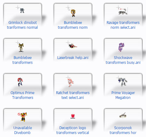 Transformers Mouse Cursors