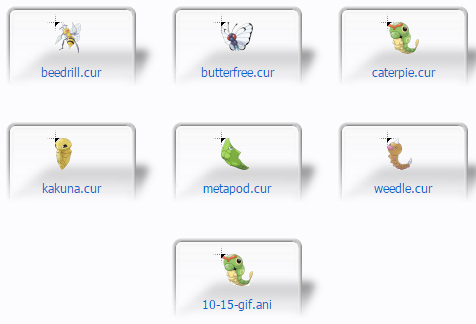 Pokemon from 10 to 15 Cursors