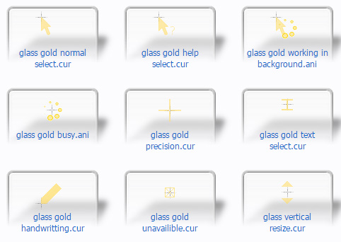 glass gold Cursors