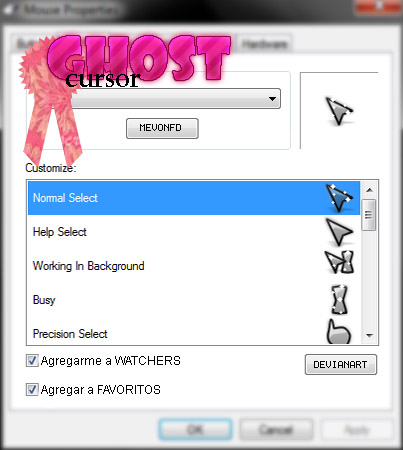 free Ghost for mouse cursors