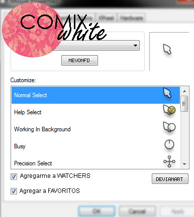 Comix white for windows cursors