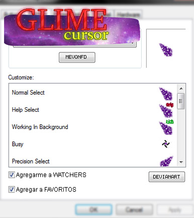 Glime cursor