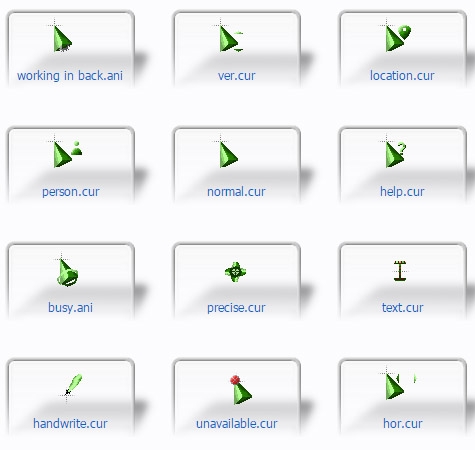 Greeny mouse cursors for windows 10 