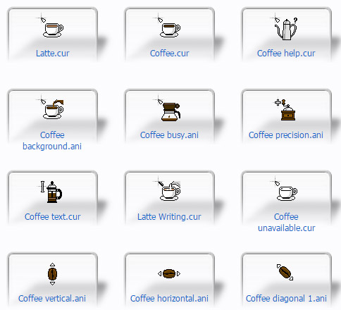 White Coffee Cup mouse cursors for windows