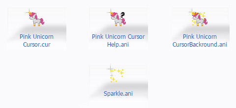 Cute Sparkly Pink Unicorns Mouse Cursors