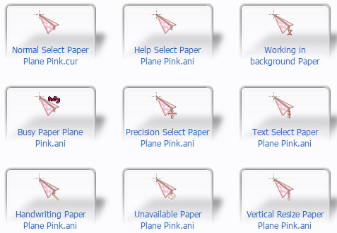 Pink Paper Plane Airplane Cursors