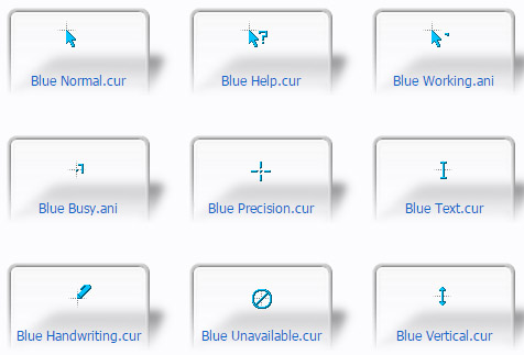 A set of blue cursors