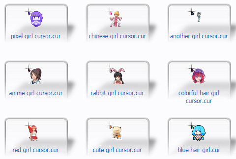 Cute and anime girls Cursors