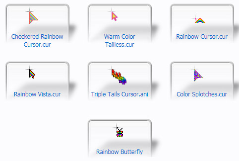 Rainbow Multicolour Mouse Cursors
