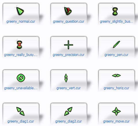 free Greeny Mouse Cursors