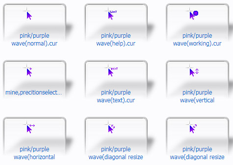 blue, purple, pink wave Mouse Cursors