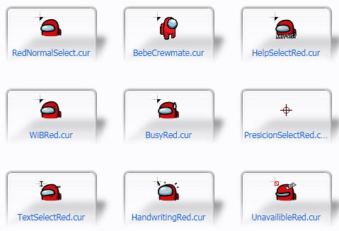 Among Us Cartoon Red Pointers Cursors