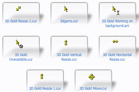 3D Gold Cursors
