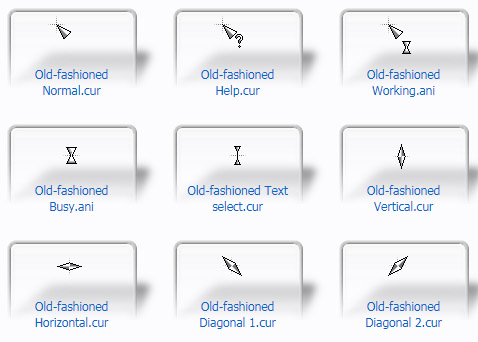 Old-fashioned metal cursors