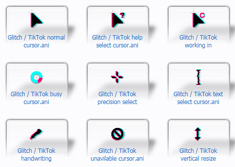Glitch / TikTok animated Cursors