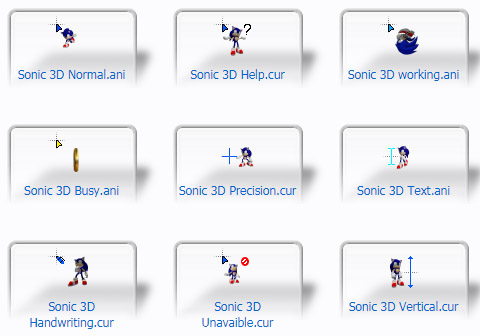 Sonic 3D Punter for windows Mouse Cursors