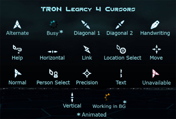 TRON Legacy 4 Cursors