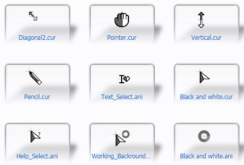 Black and white Mouse Cursors