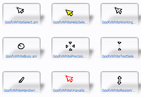 Goofy White for PC Mouse Cursors