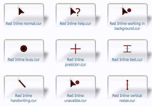 Red Inline Mouse Cursors