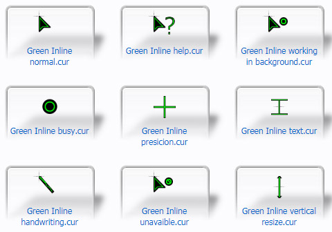 Green Inline Mouse Cursors