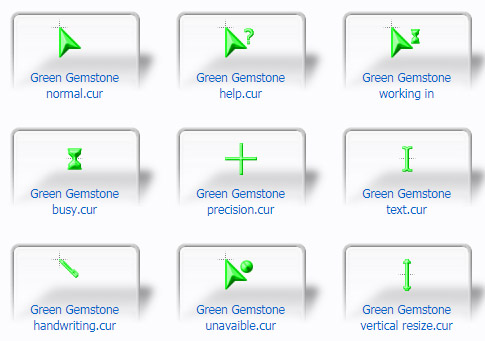 Green Gemstone Mouse Cursors
