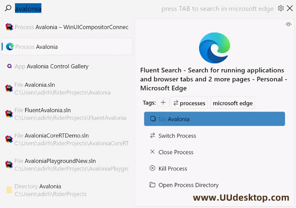 Fluent Search for windows 10/11 